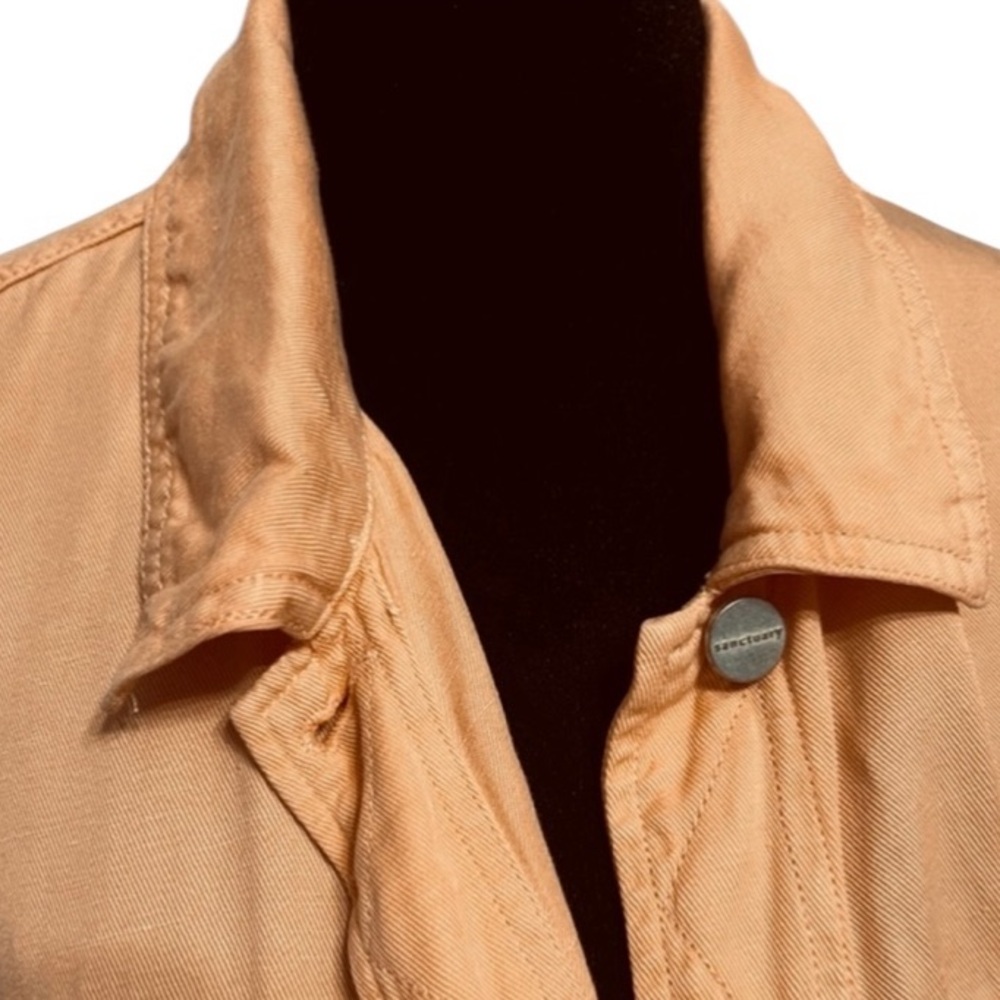 Sanctuary Peach linen blend Jacket Womens Size L - Picture 5 of 7